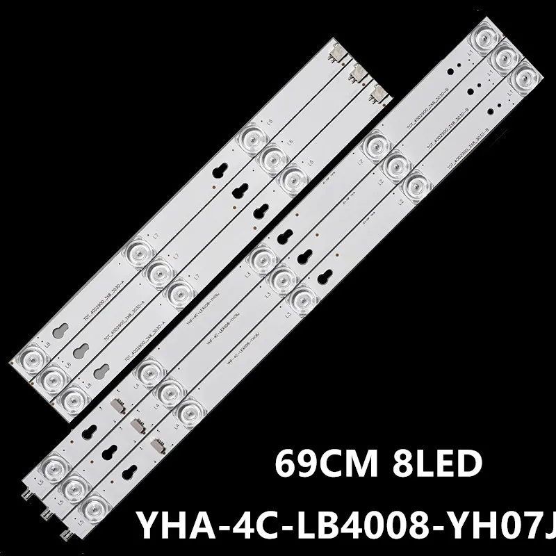 

LED strip lamp applicable for TCL L40P1A-F Light Bar TOT-40D2900-3X8-3030C YHA-4C-LB4008-YH07J Total Length 69CM 3 Light Bars