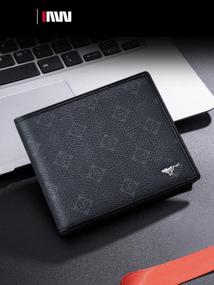 

Мужской кошелек Septwolves из натуральной кожи, простой деловой картхолдер, подарок для парня/мужа, с горизонтальным узором, кожаный