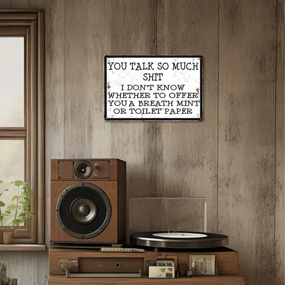 لوحة معدنية عتيقة مع ديكور جداري ، "تتحدث حتى تحتاج" ، مثالية للمنزل ، المطعم ، البار ، المقهى #4