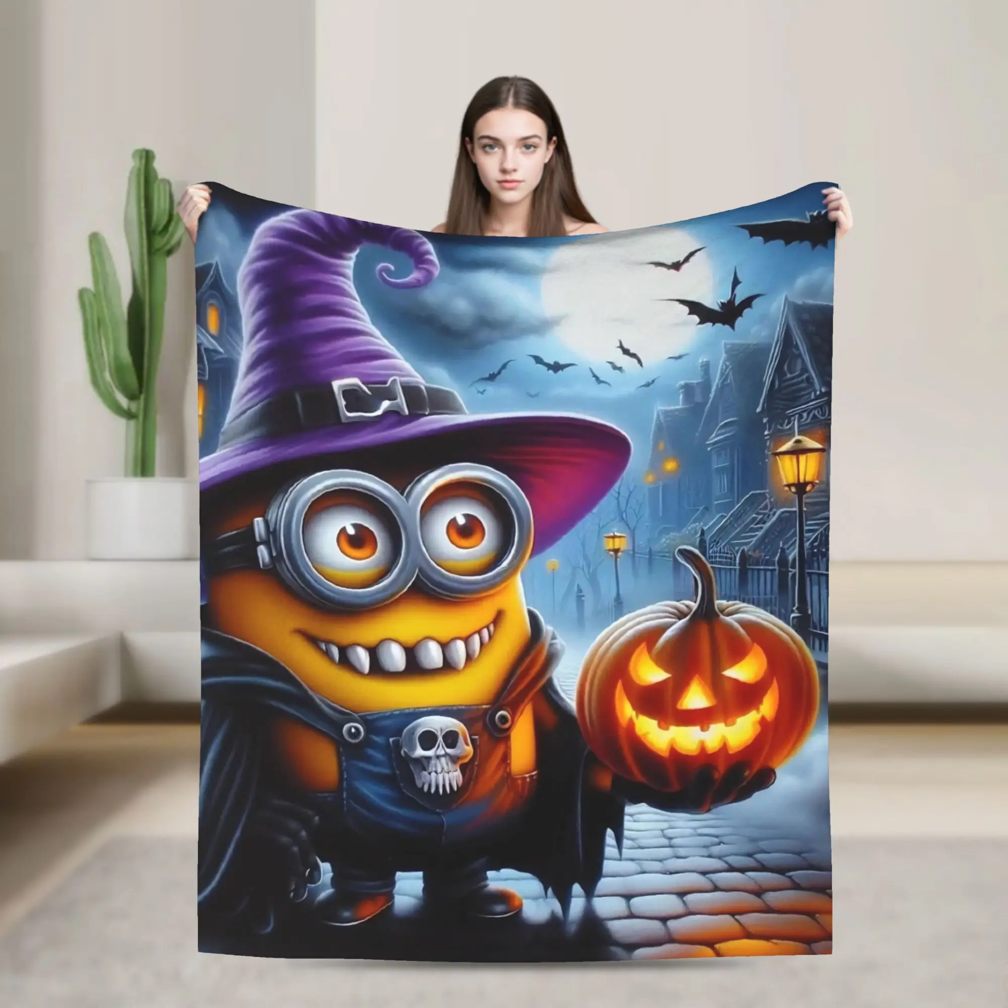 

Super Soft BlanketChild Picnic M-Minions Bedding Throws Flannel Bedspread For Bedroom Fluffy Sofa Bed Cover