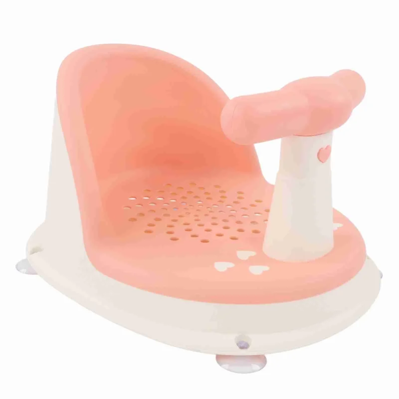 

Детский стульчик для душа, складная мягкая съемная ручка, полипропиленовое защищенное от кожи детское сиденье для ванной комнаты, розовое