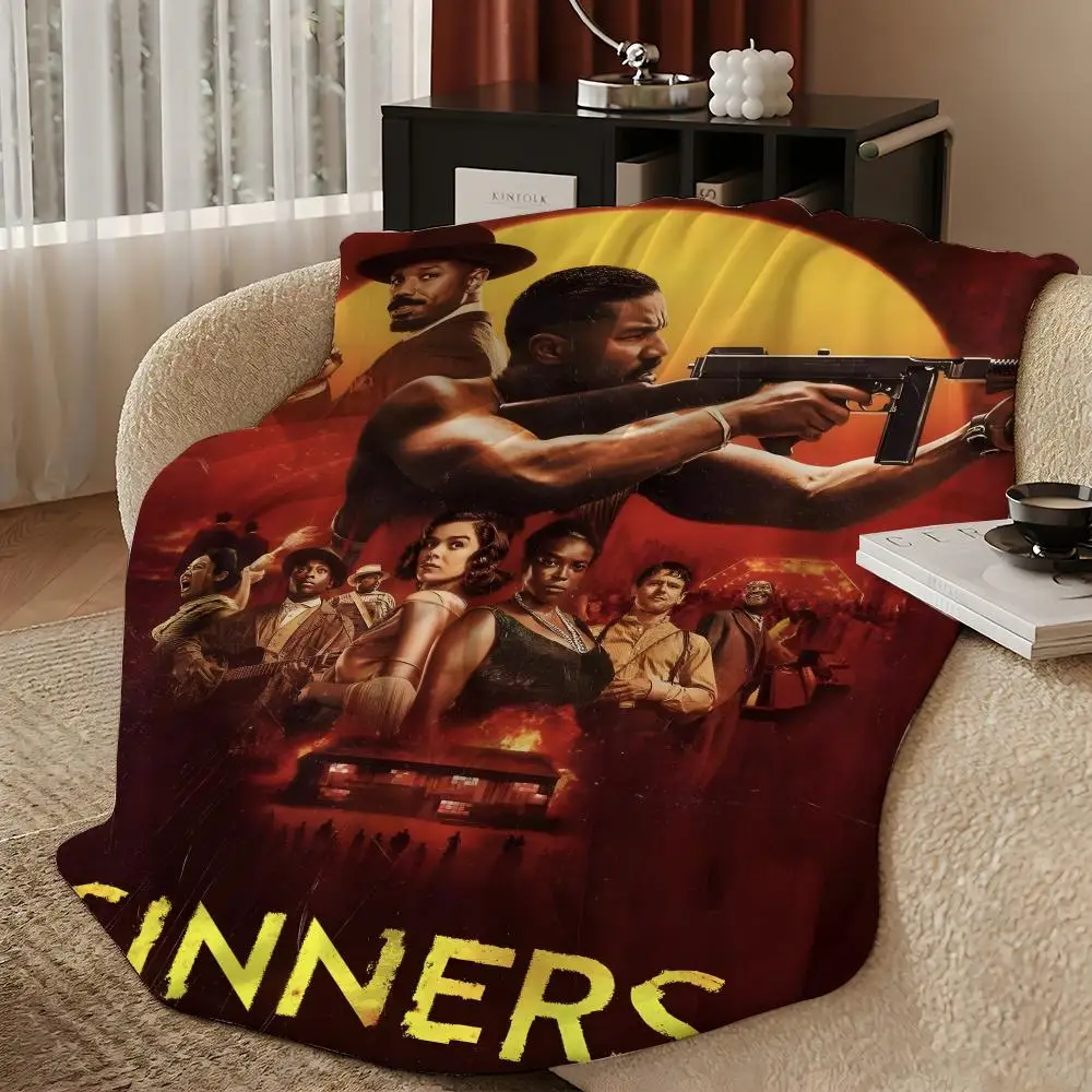 movie S-Sinners-S Throw Warm Soft Flannel Blanket, Multi-use for Sofa Bed Camping Travel Nap