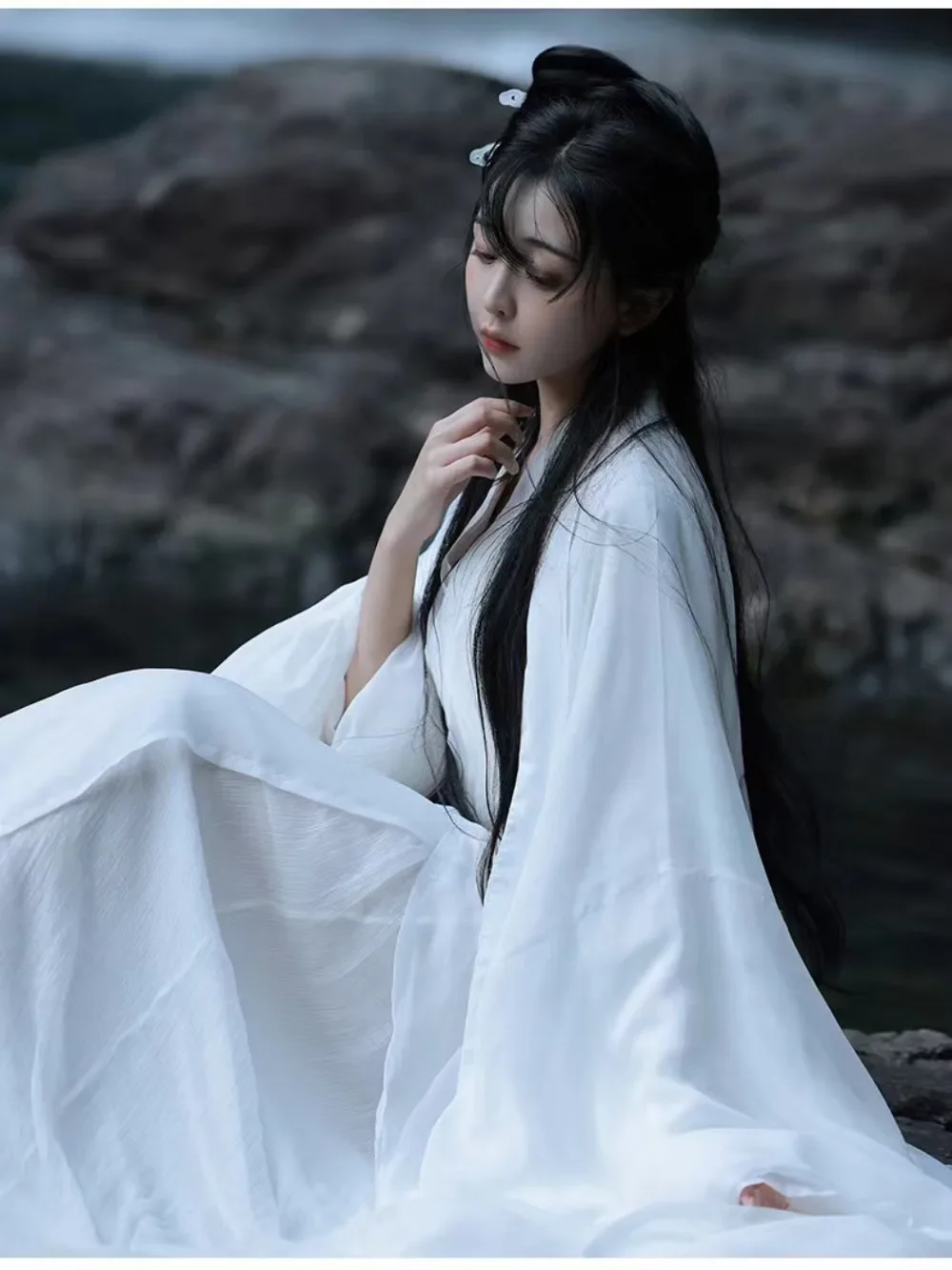 Donne antiche cinesi Hanfu femminile Halloween fata dressestume 2024 vestito estivo Hanfu vestito Plus Size bianco Hanfu Cosplay