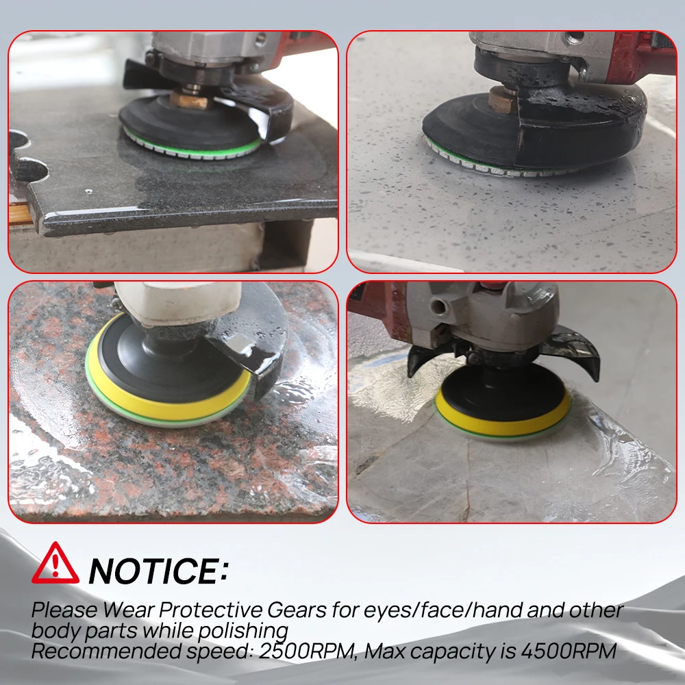 

DT-DIATOOL Diamond Polishing Disc Grinding Pads for Granite Marble Dia 100mm flexible Wet Use Sanding Disc