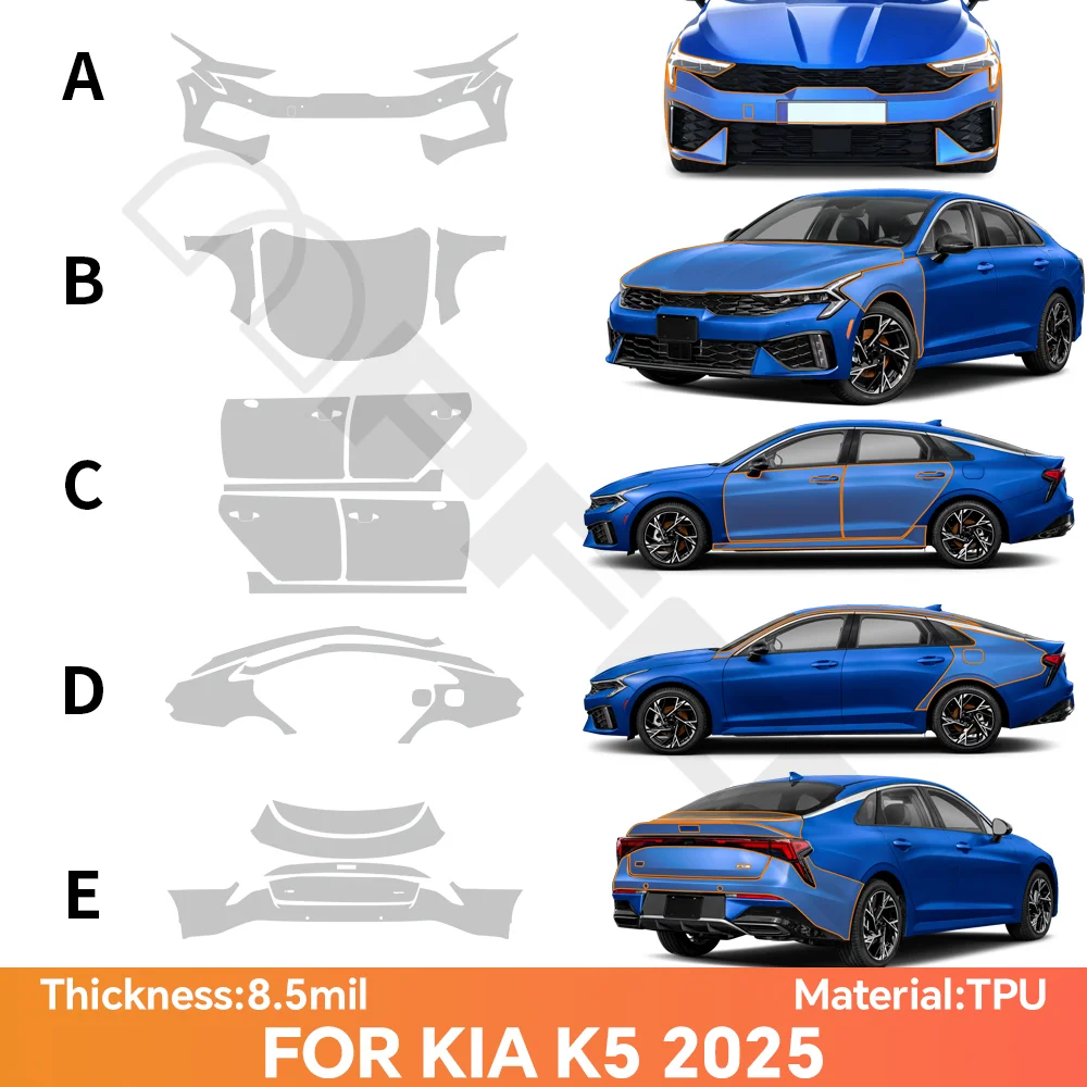 

Для KIA K5 2025: Прозрачная защитная пленка для кузова автомобиля, антицарапийная, из ТПУ (PPF), самоклеящаяся, аксессуары для экстерьера автомобиля