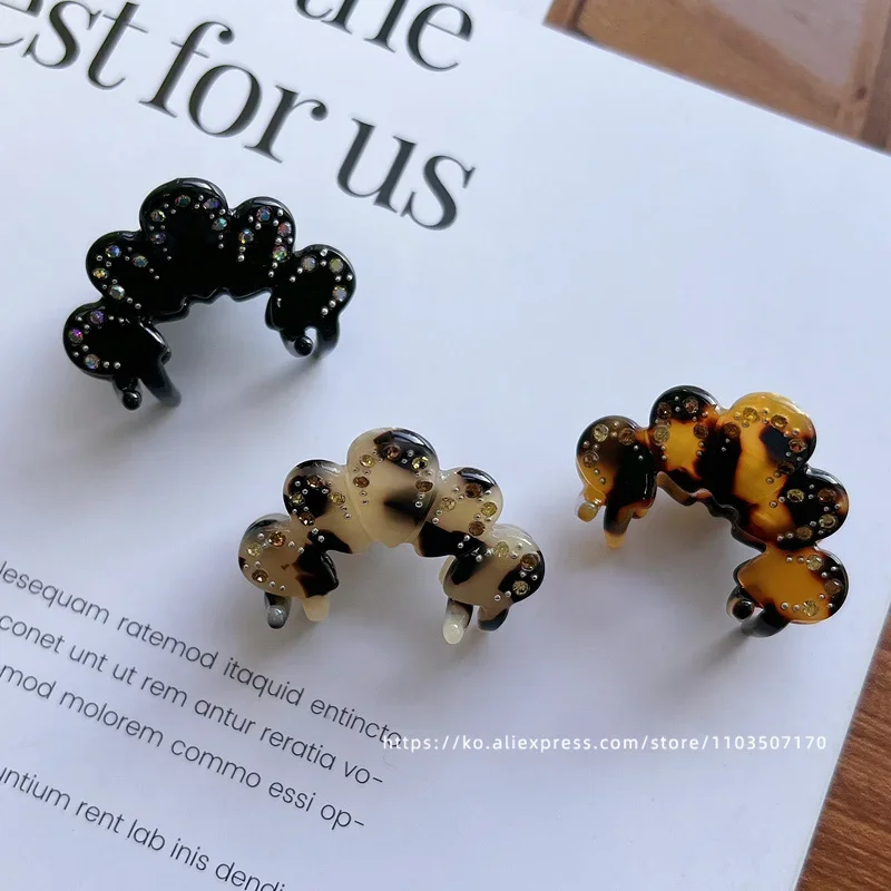French petal diamond hair clip ~ South Korea France gold standard hair clip, small temperament side clip bangs clip
