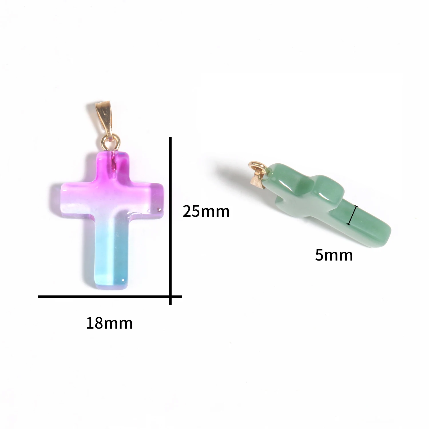 Czech Lampwork Crystal Glass Cross Pendants Heart Strawberry Peach Ball Handicraft Bead For Jewelry Making DIY Bracelet Necklace