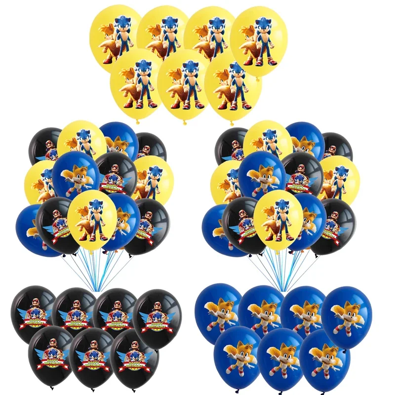 7-15PCS/set 12Inch Anime sonics Latex Balloon Set Boy Girl's Birthday Party Baby Shower Party Decorations Kid Toys Supplies