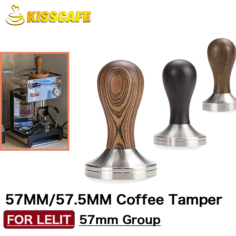 Coffee Tamper 57mm 57.5mm For Lelit Anna Anita 57MM Portafilter Stainless Steel Barista Espresso Machine Accessories Corner Tool