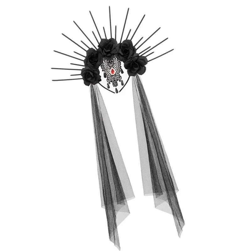 مهرجان الدعائم زهرة التاج الشرير شرير تاج تاج للسيدات للسيدات النساء الأدوار الأزياء الساحرة #4