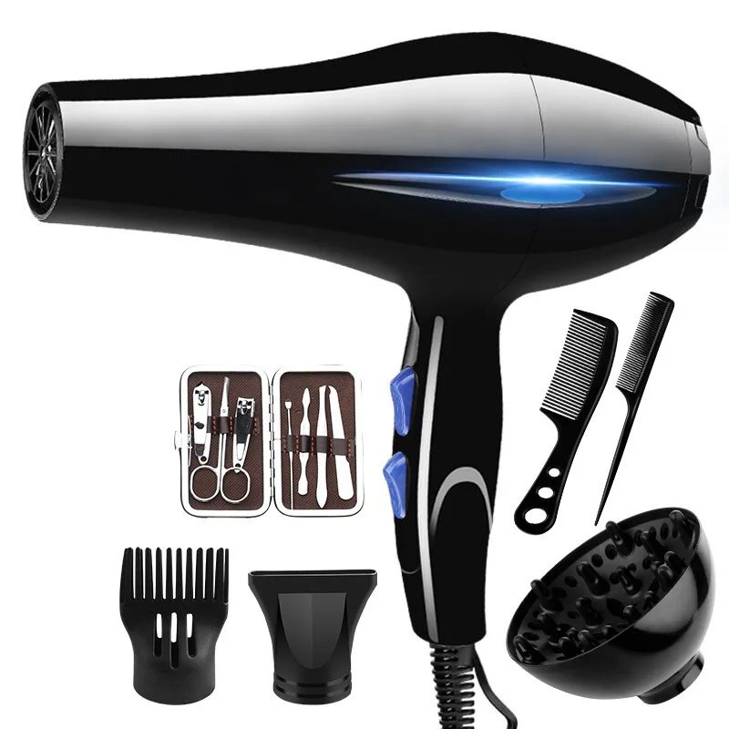 Hair Dryer 2200W Professional Powerful Hair Dryer Fast Heating Hot And Cold Adjustment Ionic Air Blow Dryer with Air Collecting