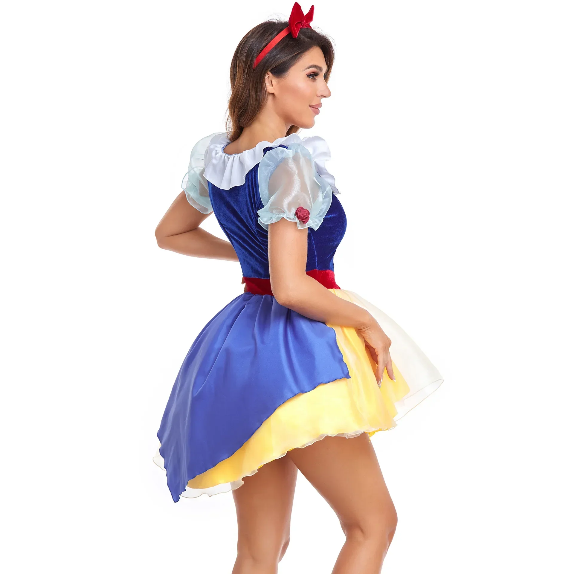 Adult Snow White Dress Women Deluxe Classical Fairy Tale Princess Dress Up Costume Halloween Cosplay Outfits view 3