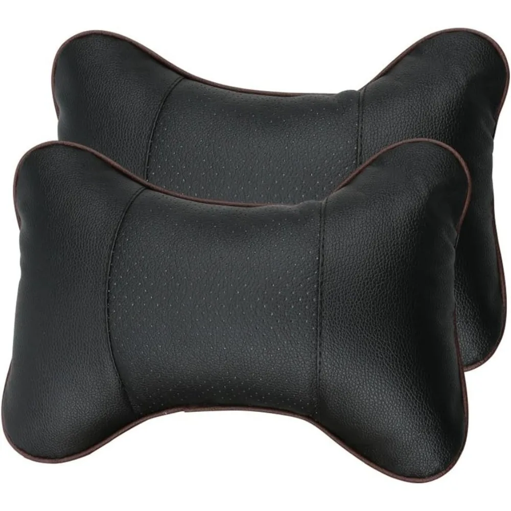 1PCS Car Neck Pillows Both Side Pu Leather Pack Headrest Fit for Most Cars Filled Fiber Universal Car Pillow