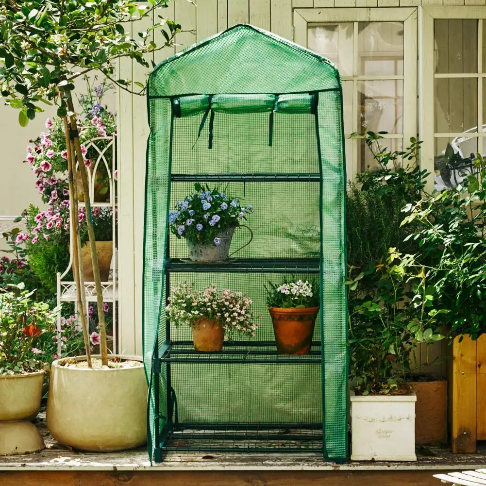 Portable PVC Greenhouse Cover Odorless Foldable Anti-Aging Greenhouse Cover for Small Flower House Nursery Room image 4