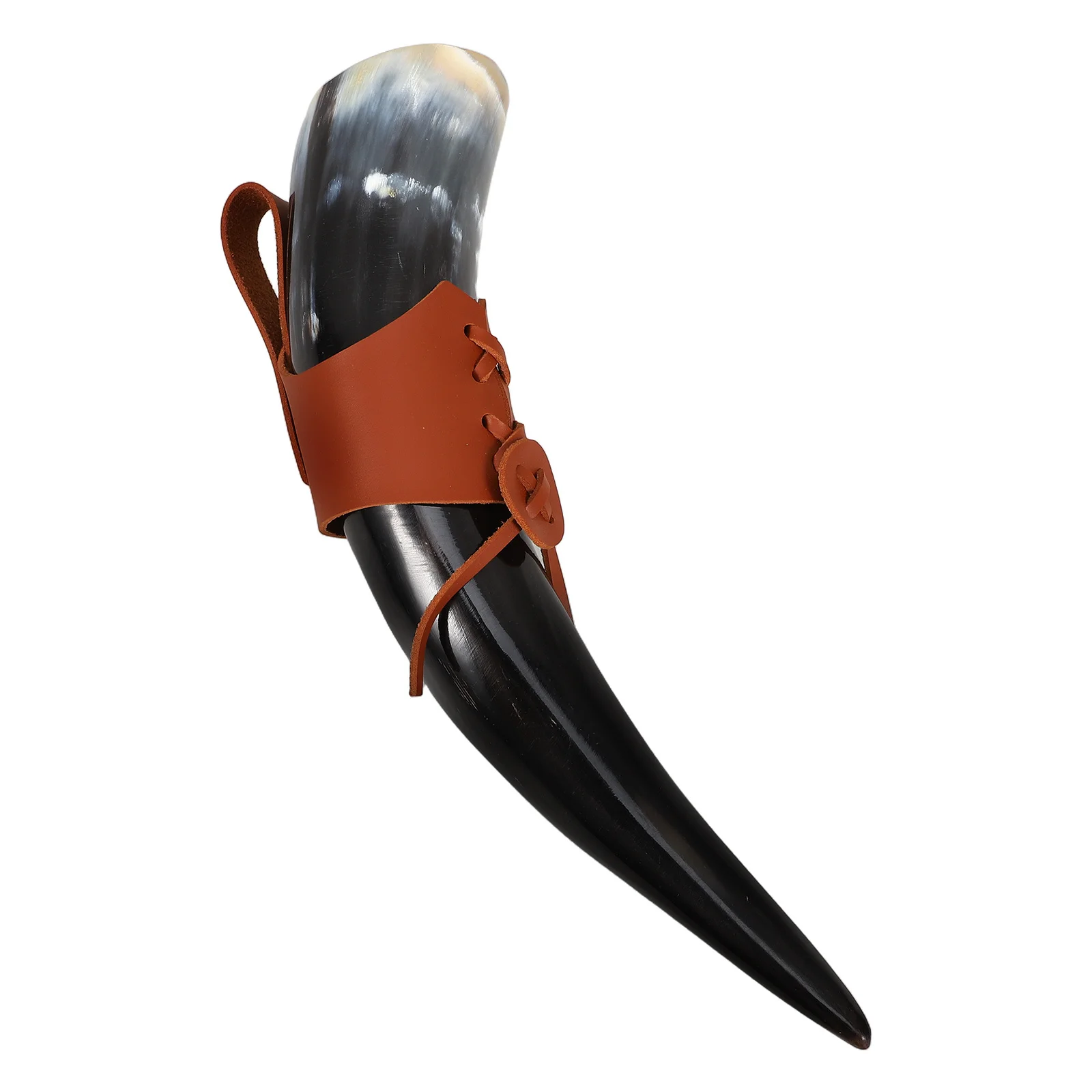 

Vintage Drinking Horn with PU Holder Functional Medieval Wine Mug for Role Play Parties and Traditional Festival Gatherings