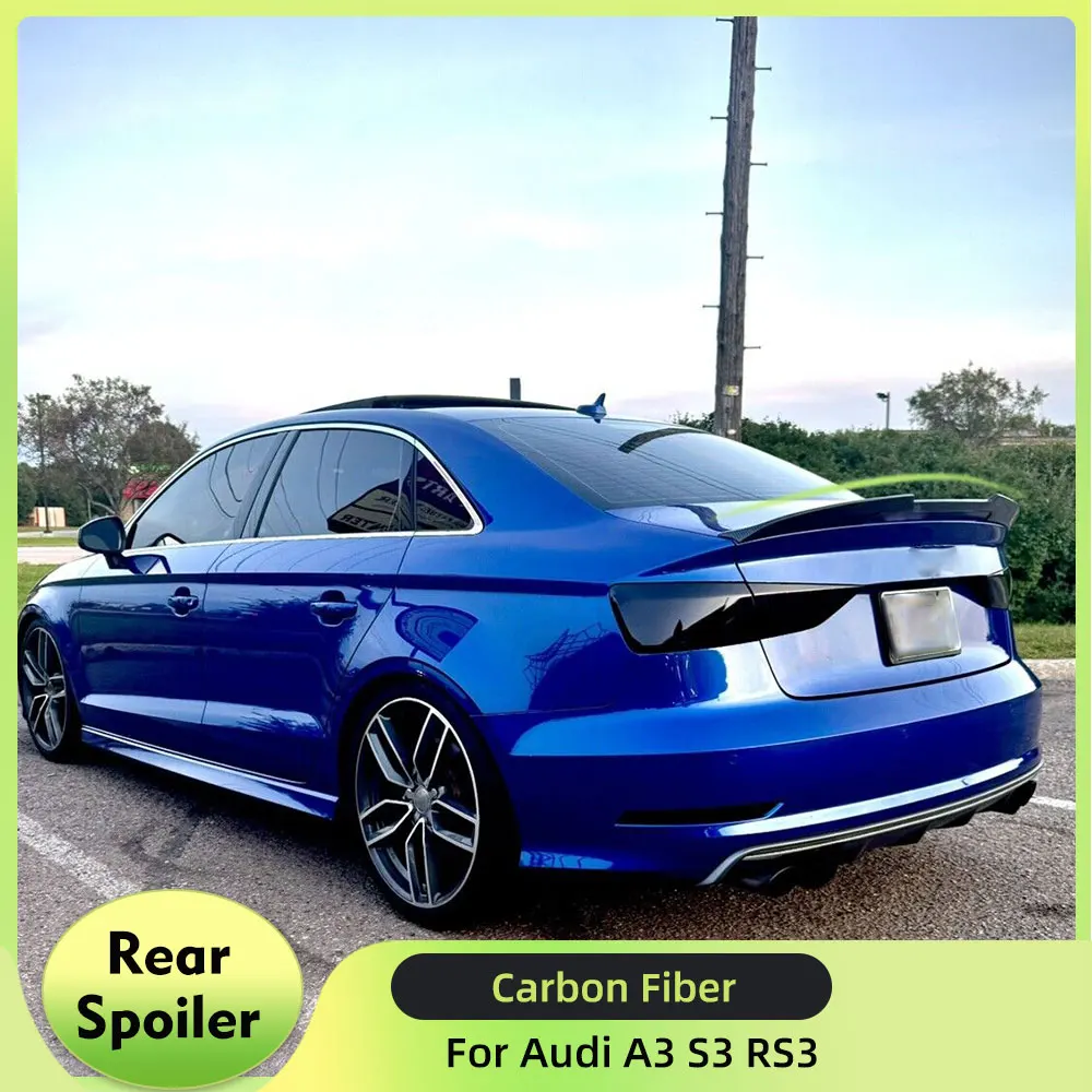 

Carbon Fiber Car Rear Trunk Spoiler for Audi A3 S3 RS3 4 Door Sedan 2014-2019 Rear Wing Spoiler Boot Lid Highkick Spoiler