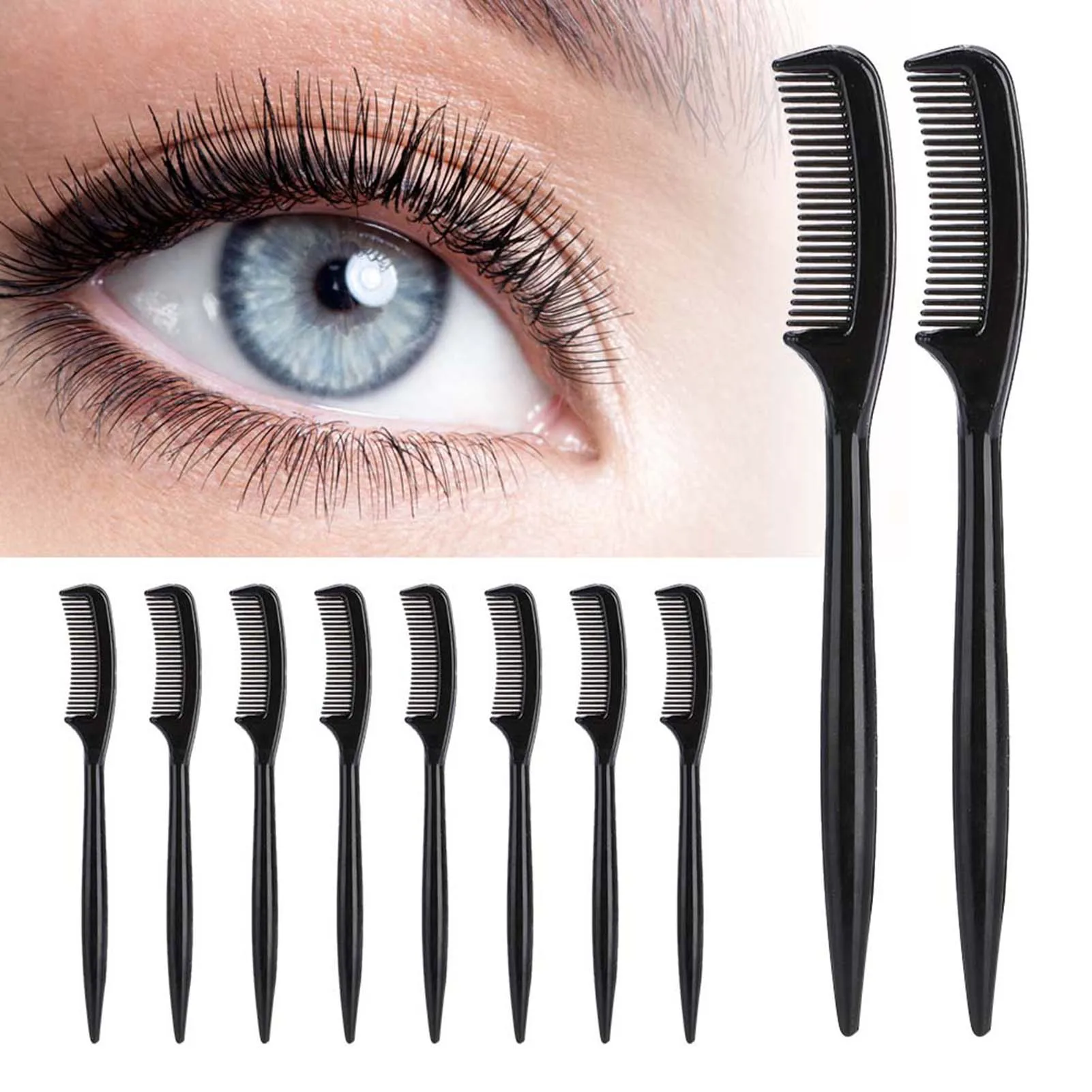 10pcs / Set Plastic Eyelashes Comb Portable Beauty Makeup Eye Lashes Separator Tool