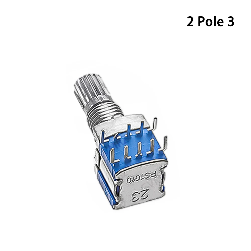 5PCS 2P3T 1P4T RS1010 Rotary Switch Integrated Circuit Kit 15mm Shaft 1P2T-1P6T  Selector Switch 1P5T 2P2T-2P4T
