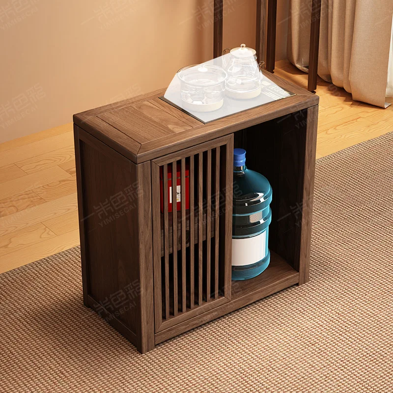 Solid wood new Chinese storage tea cabinet with door drawer tea side cabinet tea table sliding door side few kettle integrated t