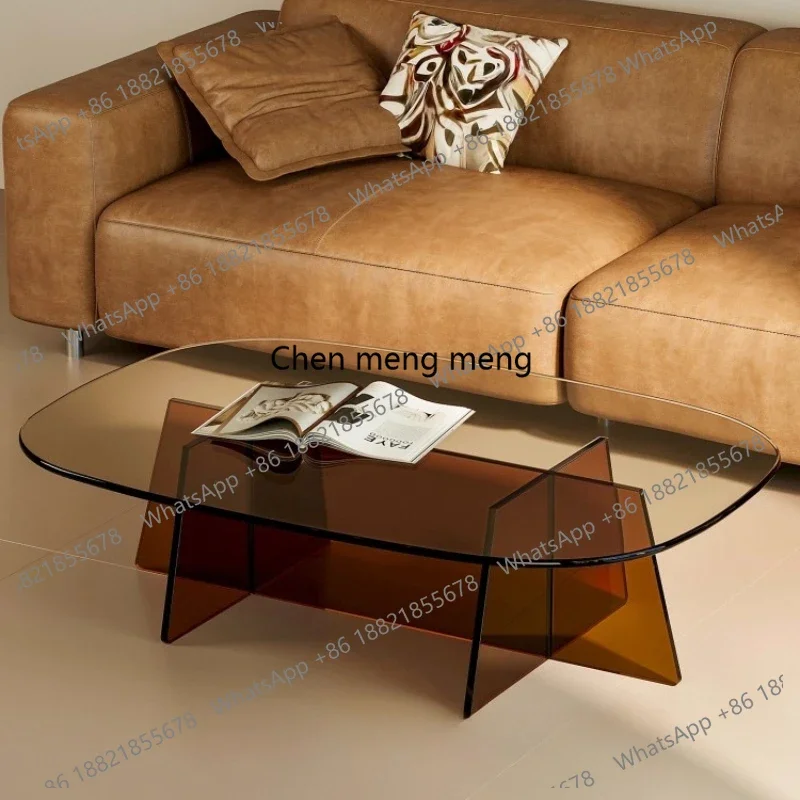 Acrylic rectangular coffee table living room household small apartment minimalist modern non-glass tea table R