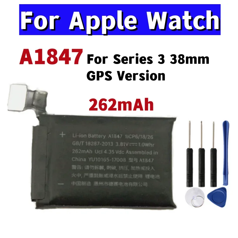 Smart Watch Replacement Battery A1847 A1875 A1848 A1850 For Apple Watch Series 3 GPS LTE 38mm 42mm With Tools