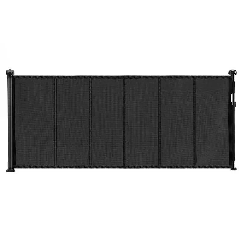 Ausziehbares Sicherheitstor bis 180 cm, Höhe 87 cm, einziehbares Hundegitter, Netzmaterial, einfach zu montieren an Treppen, Türen, Fluren und Spielräumen, schwarz