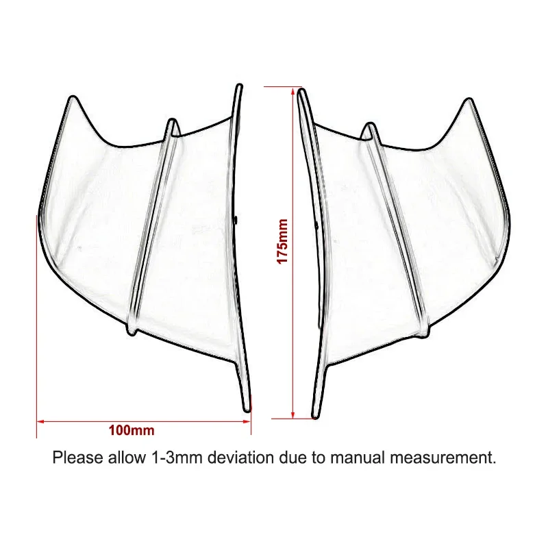 For Yamaha YZF R1 R6 R25 Kawasaki Ninja H2 H2R For BMW S1000RR For Honda Motorcycle Winglet Aerodynamic Side Wing Fin Spoiler