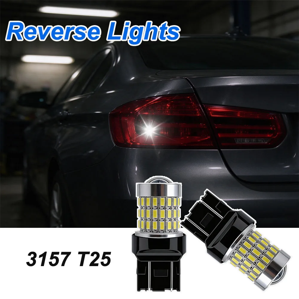 2Pcs 7443 T20 LED Bulbs 57smd CanBus Lamp Reverse Turn Signal Light 6000K Super White Auto Light DC12V