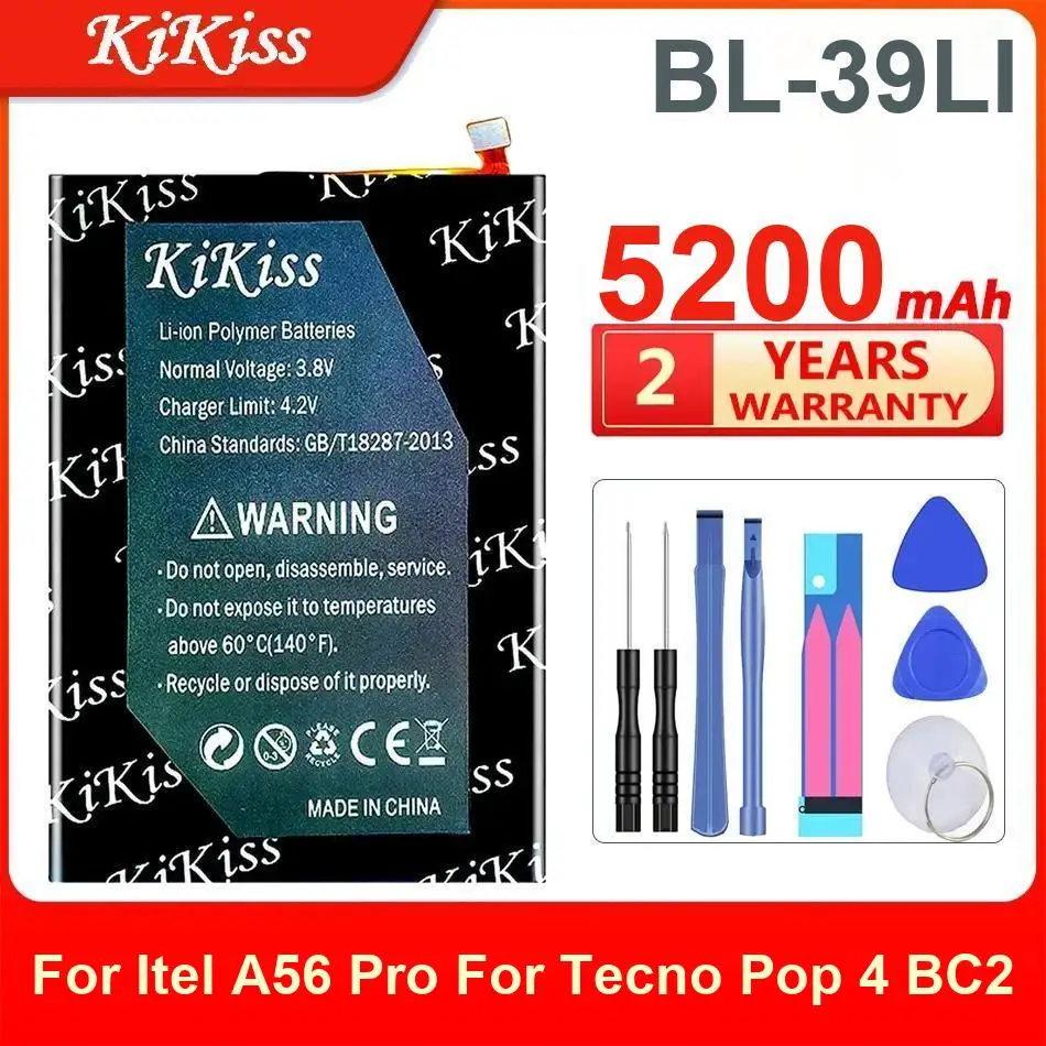 

Аккумулятор Kikiss BL-39LI на 5200 мАч для Itel A56 Pro Tecno Pop 4 BC2