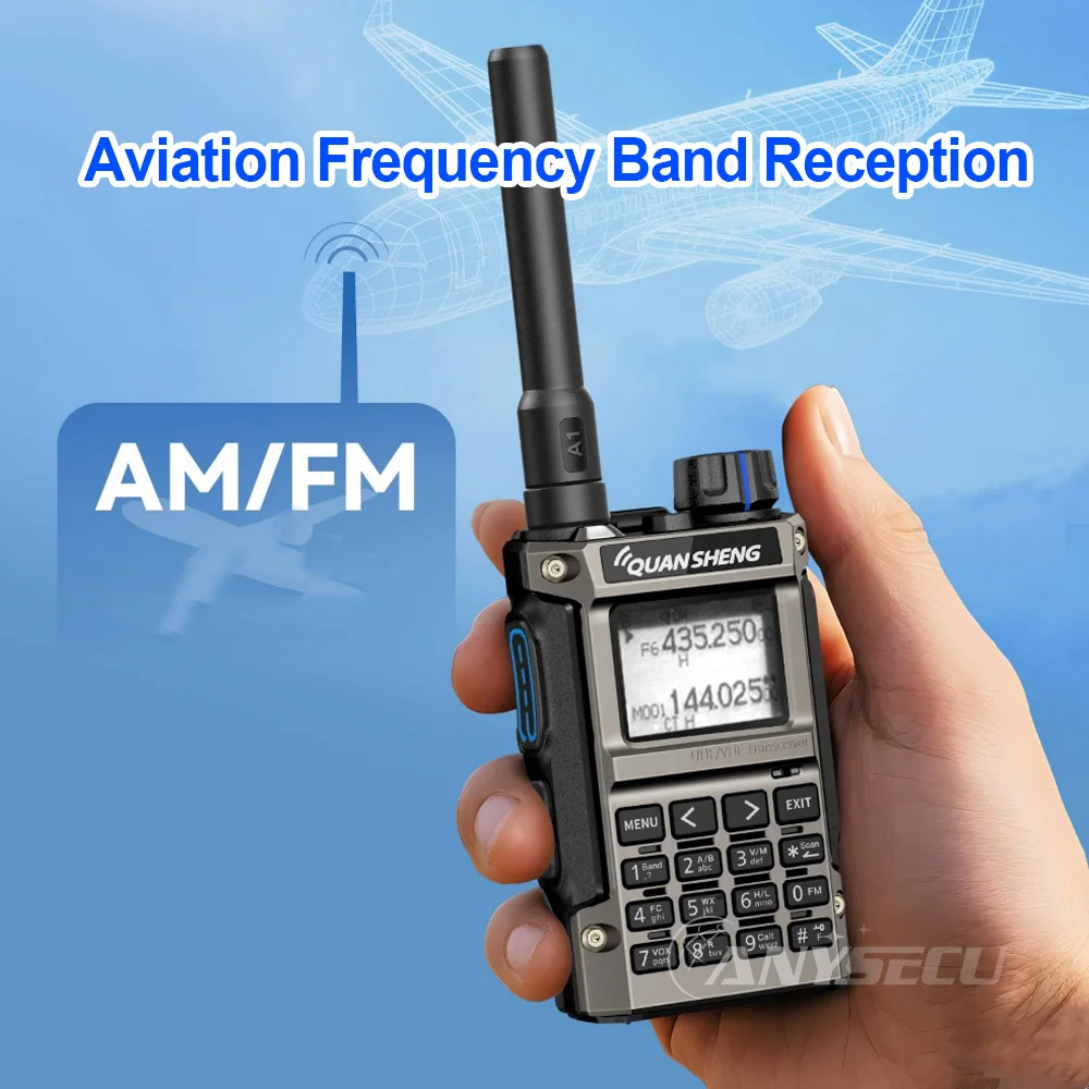 Quansheng UV-K1(8) شريط هوائي لاسلكي تخاطب تردد لاسلكي نسخة من النوع C شحن متعدد الموجات UHF VHF هام راديو