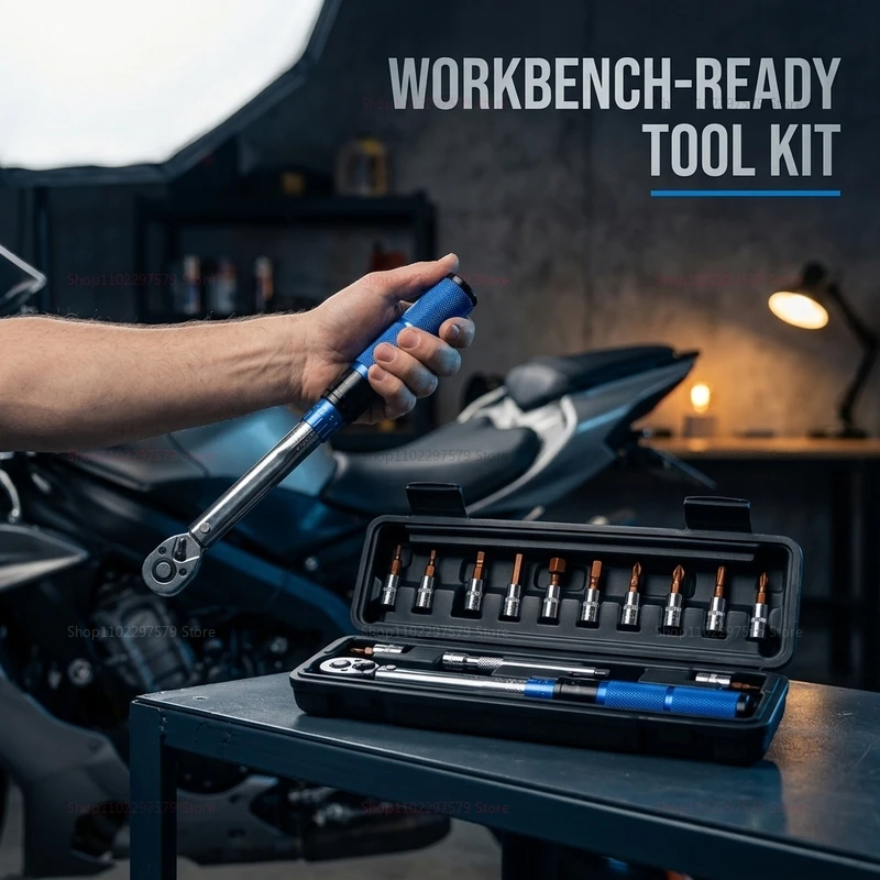 15pcs Bicycle Torque Wrench Set 1/4 Inch Adjustable 2-24Nm Hex Wrench Kit for Bike Maintenance Repair and Assembly Suitable view 6