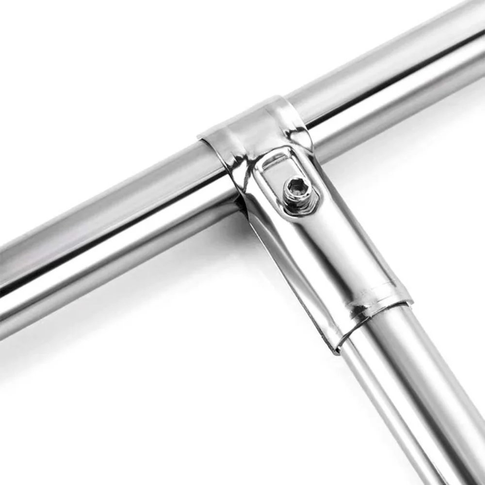 1Pc 25/32mm Round Pipe Joint Stainless Steel Tube Connector Clothes Display Rack Rod Support Holder Fixed Clamp Pipe Fittings