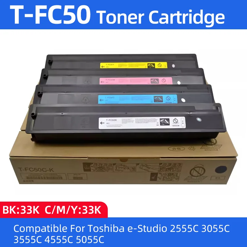 

Тонер-картридж T-FC50 (TFC50) повышенной емкости для копировальных аппаратов Toshiba e-Studio 2555, 2555C, 3055C, 3555C, 4555C, 5055C, 4 цвета (черный/синий/мagenta/желтый)