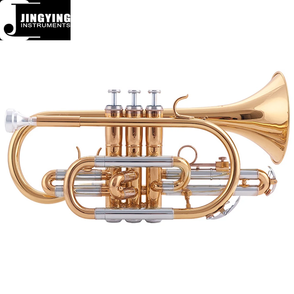 Jingying-instrumento de viento de latón musical, llave Bb, cuerpo de latón, pistón de acero inoxidable, laca, modelo de entrada de Cornet dorado, 2023