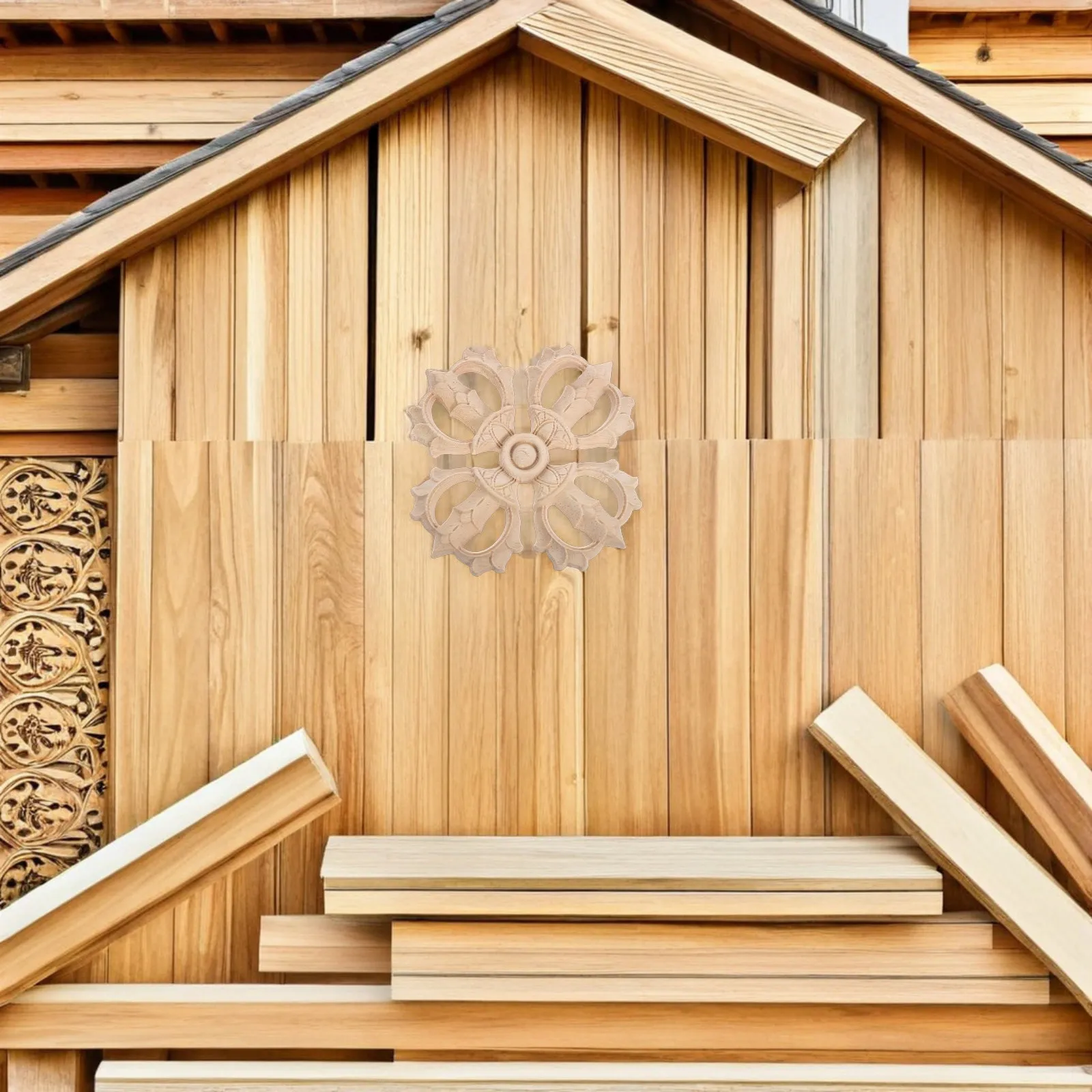 

Набор из 6 деревянных аппликаций и накладок, неокрашенные, ручной работы, резные, для декора стен, зеркал, рам, шкафов, углов, для гостиной