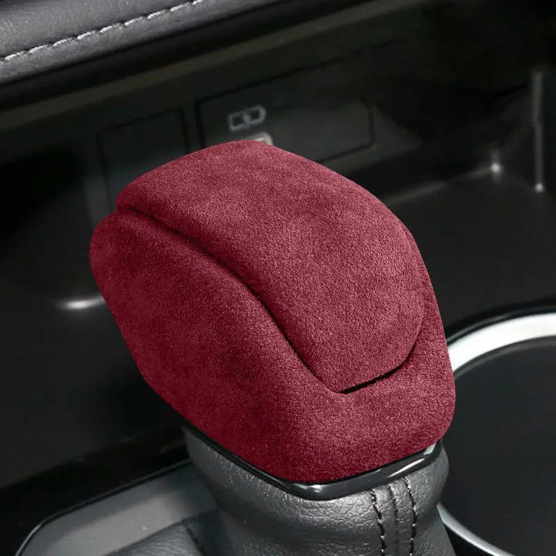 For Toyota RAV4 Camry Highlander Crown Kluger Venza Suede Leather Car Gear Shift Knob Cover Trim Interior Accessories
