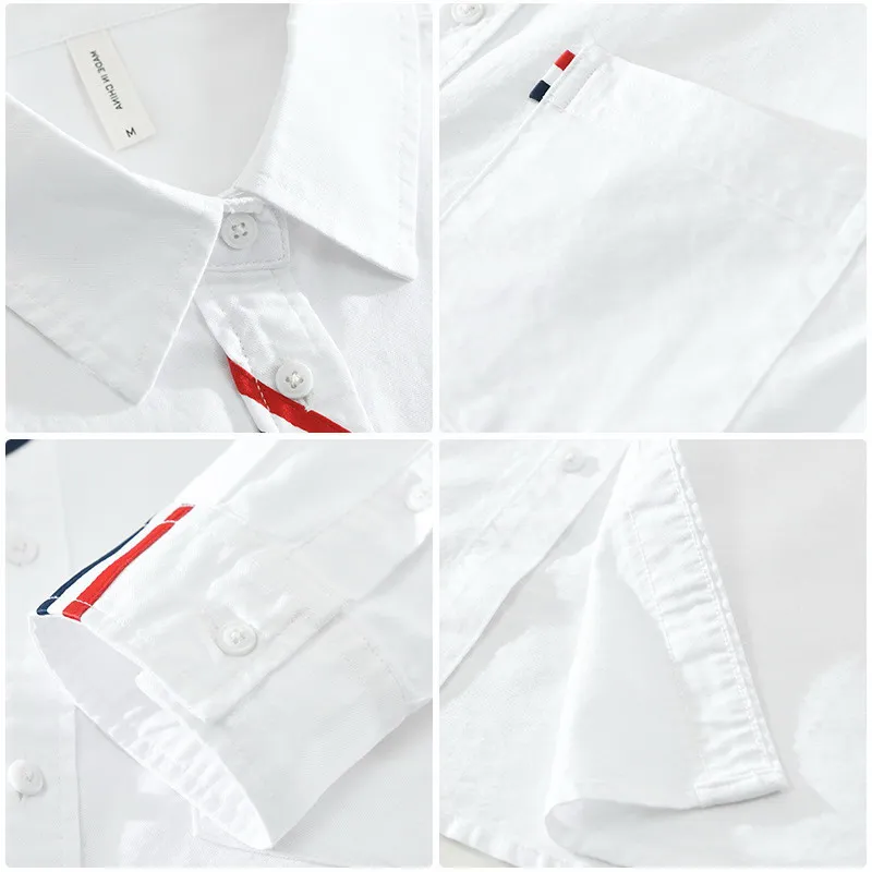 100% Cotton Oxford Men\'s Shirts Clothing Korean Popular Clothes Reviews Hawaiian Traf Loose Handsome Casual Luxury Tops