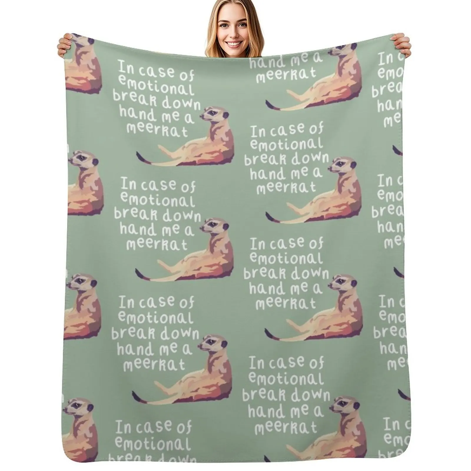 Meerkat Emotional Breakdown Throw Blanket for babies Soft Shaggy Blankets Sofas Of Decoration Sofa Quilt wednesday Blankets