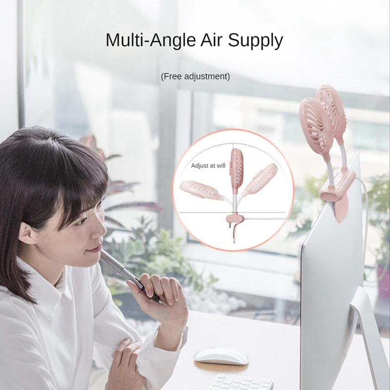 Portable Fan Screen Fan For Office Students Classroom Dormitory Hanging Screen Usb Electric Dual Fan