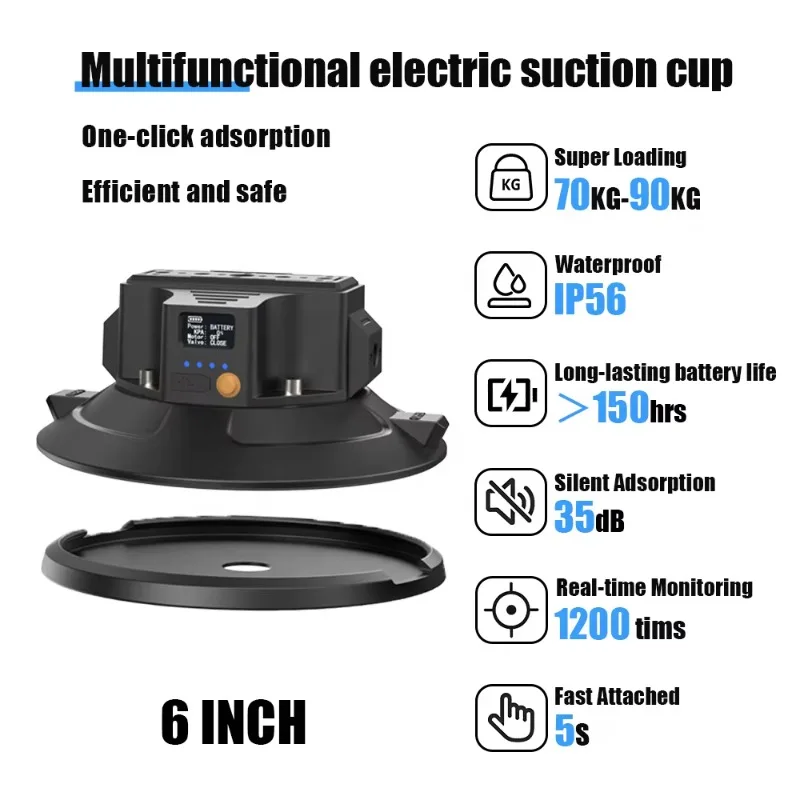 High Quality Waterproof Photo Suction Cup Action Camera Mount HD LCD Screen 70-90KG Load Capacity Customizable Threads