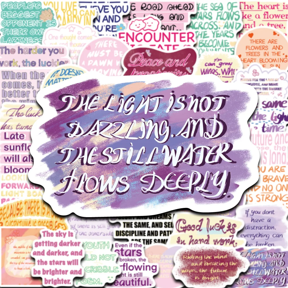 50 STKS Mooie Motiverende Engelse Zinnen Sticker Laat Je de Meer Schitteren Je Werkt de gelukker U Krijgen Creatieve Decoratie