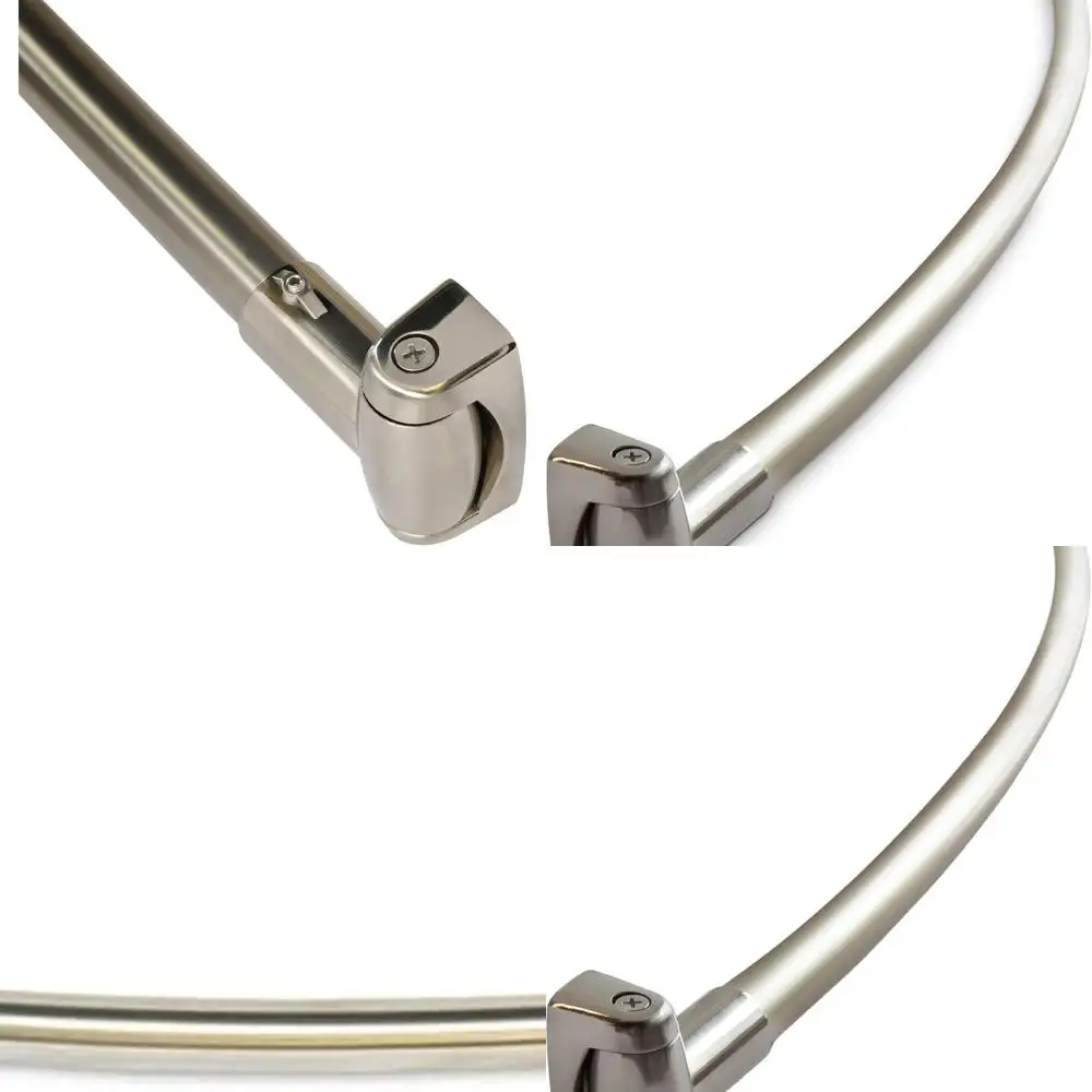 

Curved 60 Stainless Steel Shower Rod, 5-Foot Non-Telescoping, Rust-Resistant Brushed Nickel