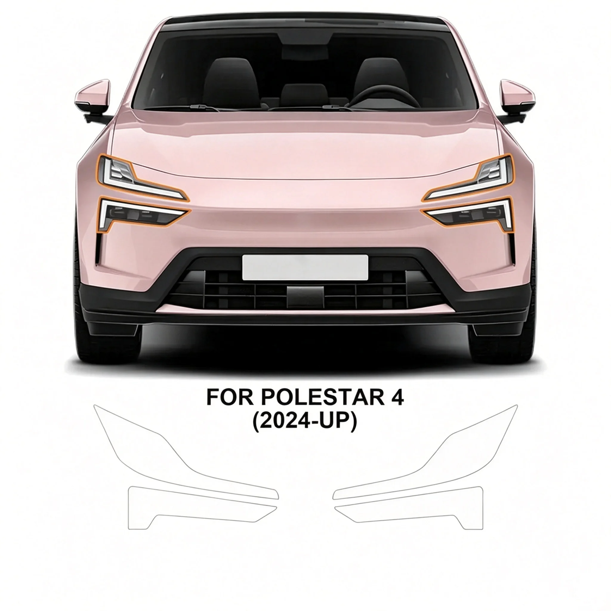 For Polestar 4 2024 2025 Car Sticker TPU Transparent Protection Film Headlight A B Pillars Anti-Scratch PPF Protective Film