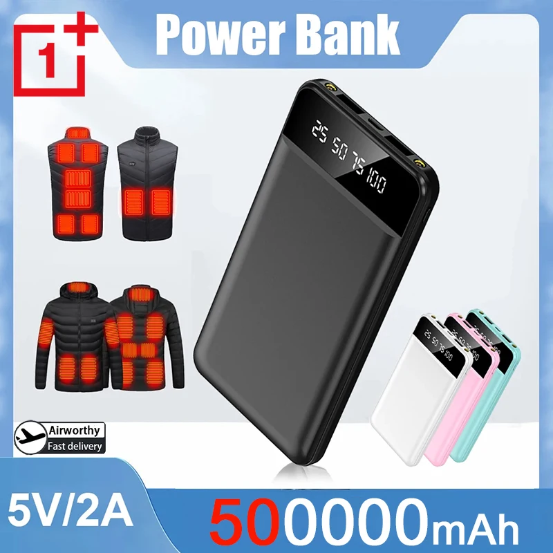 

Внешний аккумулятор OnePlus 500000 мАч с двумя USB-выходами, сверхбыстрой зарядкой, LED-дисплеем, 5В/2А, для греющей куртки