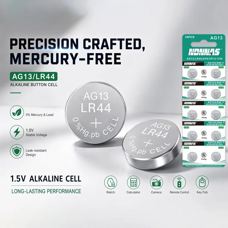 AG13 LR44 Batteries L1154F AG13 SR44 A76 High Capacity Premium Alkaline Battery 1.5V Button Coin Cell for Watch Calculator Toy