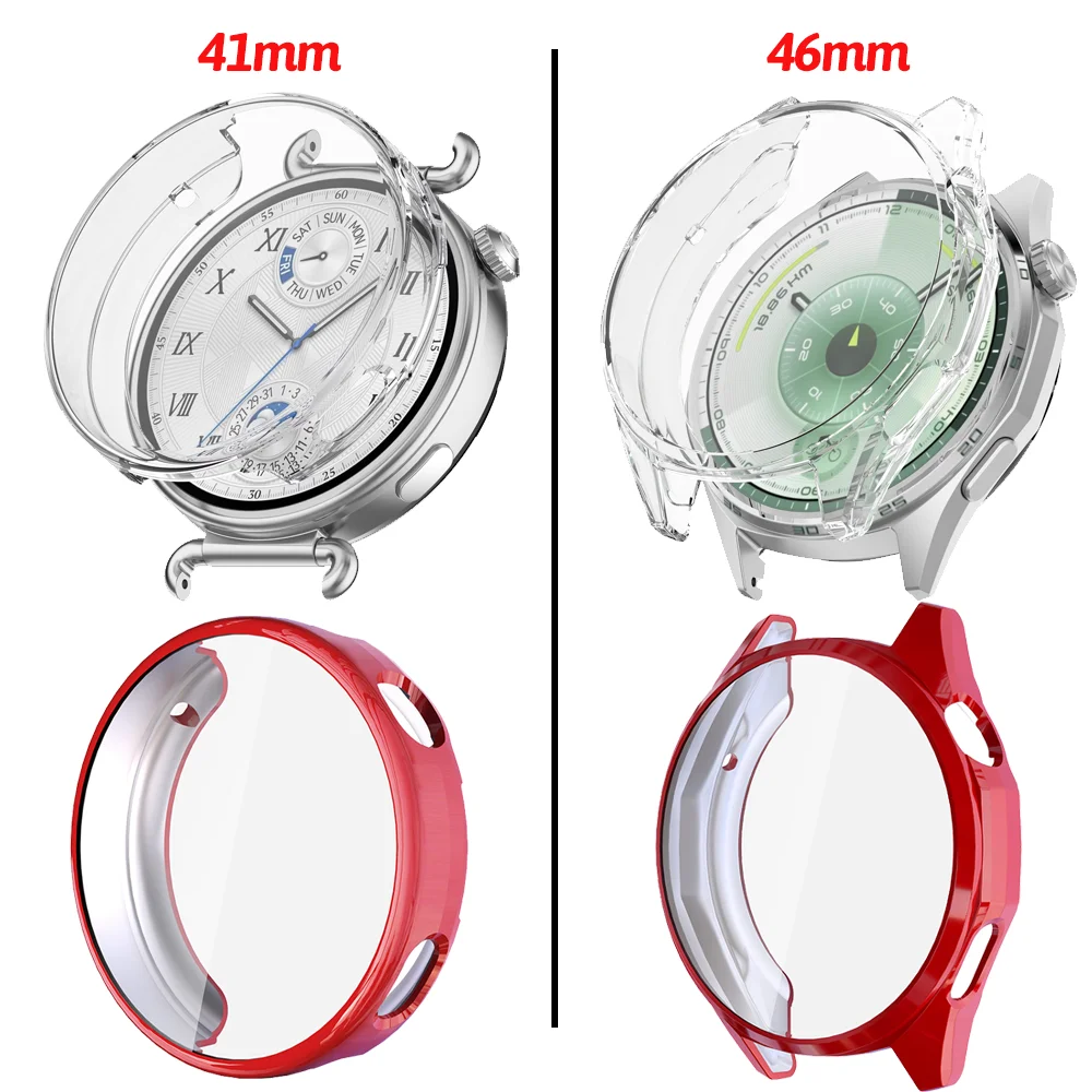 Soft TPU Case+Film for Huawei Watch GT 6 46mm 41mm Anti-scratch Screen Protector Protective Bumper for GT6 Accessories Cover