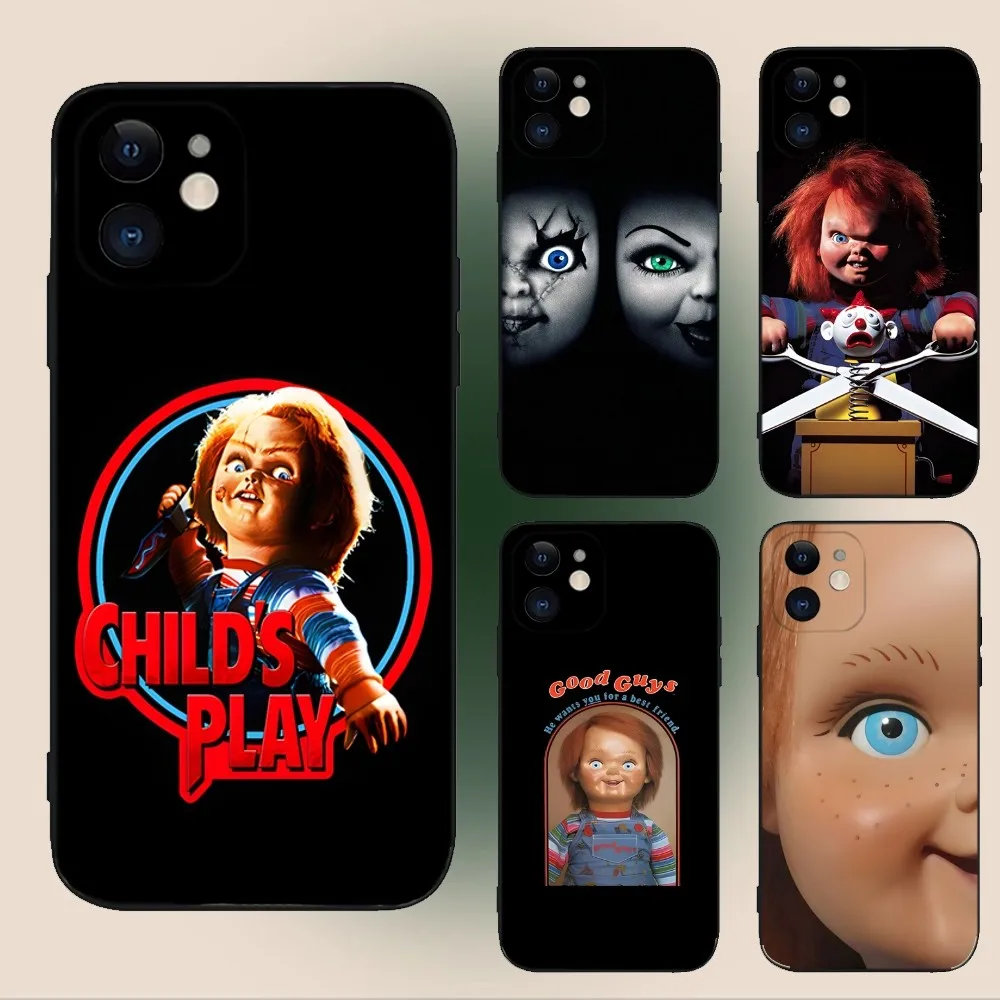 C-Chucky C-Childs Play  Phone Case For iPhone 15,14,13,12,11,Plus,Pro Max,XS,X,XR,SE,Mini,8,7 Soft Silicone Black Cover