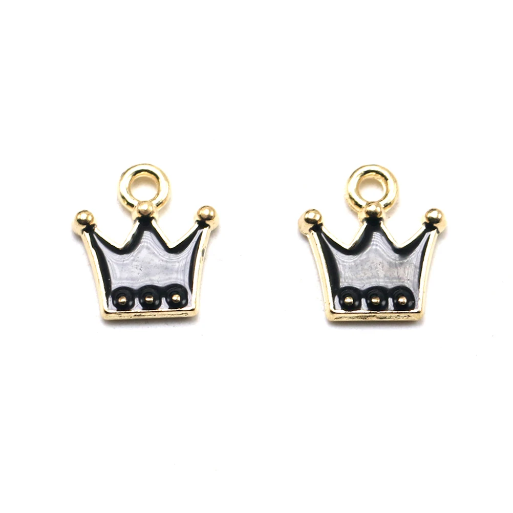 

20 PCS Suit Crown Earrings Jewelry Mini Crowns Crafts Set Pendants Black Trendy Charms