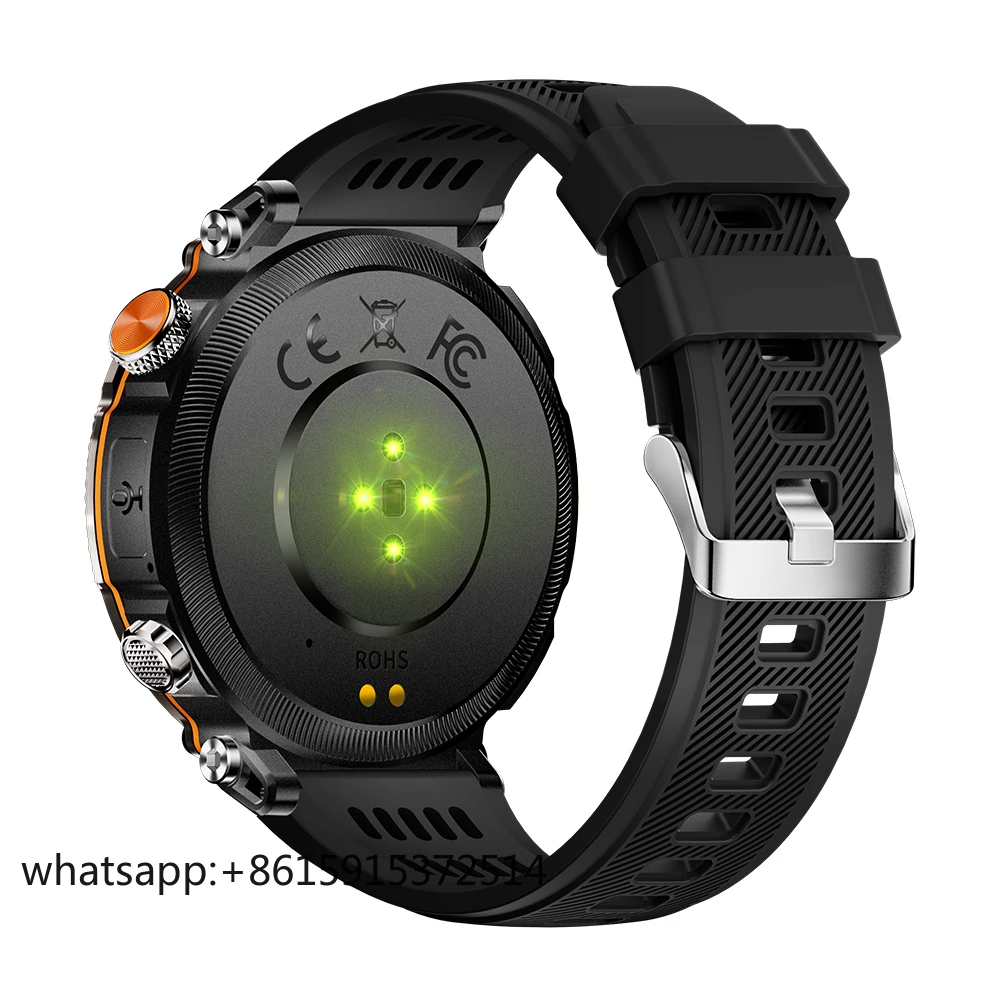 TLCRETE  HT30 Sports Smartwatch with Flashlight IP68 Waterproof Round Screen BT Call Health Monitoring Relojes Smart Watch for