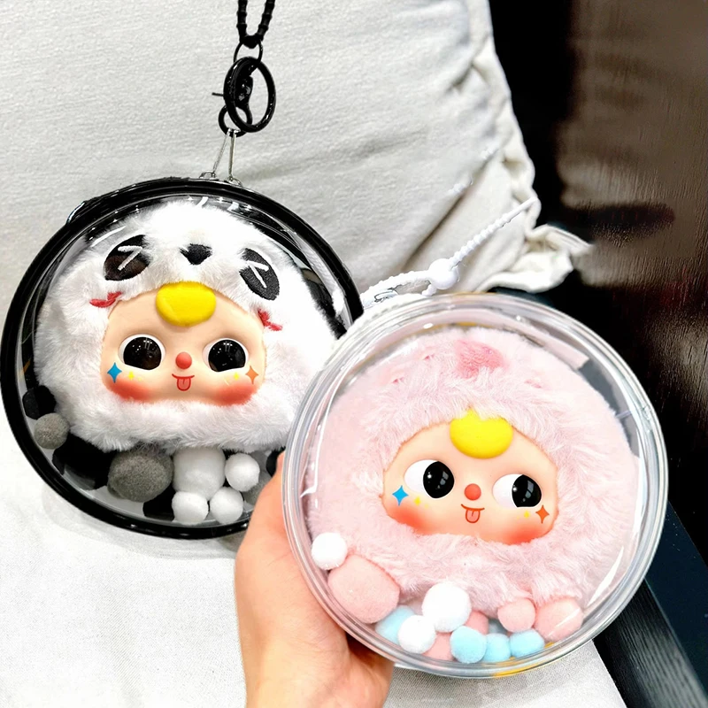 Clear Outdoor Bag For 14cm 10cm Cartoon Plush Dolls Baby Three Toys Organizer Box Kawaii Storage Pouch For Keychain Doll Bag